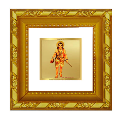 DIVINITI 24K Gold Plated Foil Guru Gorakhnath Photo Frame for Workshop, Wall Hanging, Home Decor, Luxury Gifts|DG103S1A (10x10 CM)