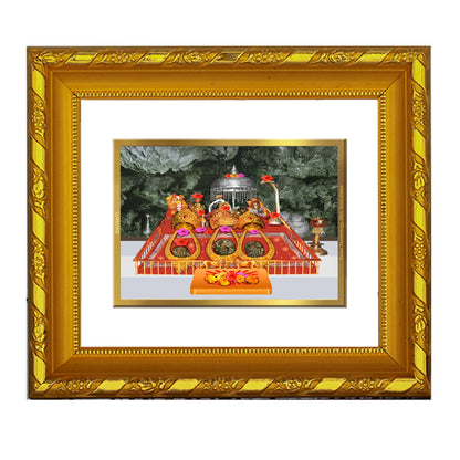 DIVINITI 24K Gold Plated Foil Mata Ka Darbar Wall Photo Frame for Home Decor, Navratri Gift DG 103 Size 1 (15.3x14.9 CM)