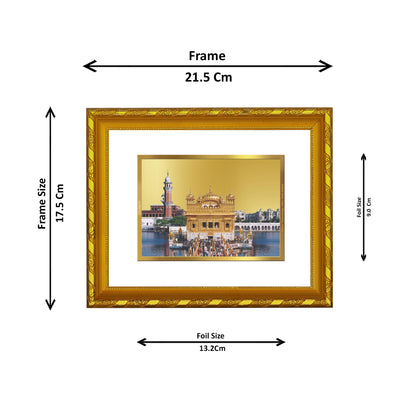 DIVINITI 24K Gold Plated Golden Temple Wooden Traditional Photo Frame Idol for Home Decor, Table Top, Wall Hanging, Workshop, Premium Gift | DG103 Size 2 (22.6x18.4 CM)