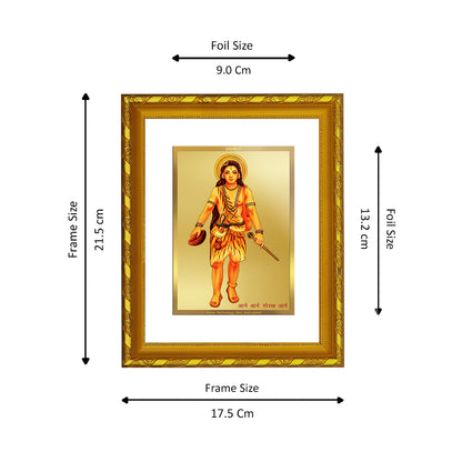 DIVINITI 24K Gold Plated Guru Gorakhnath Wooden Premium Photo Frame Idol for Puja Room, Home Wall Decor, Workshop, Table Top, Premium Gift | DG103 Size 2 (22.6x18.4 CM)