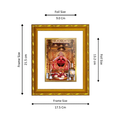 DIVINITI 24K Gold Plated Salasar Balaji Wooden Photo Frame Idol for Home Decor, Puja Room, Table Top, Wall Hanging, Workshop, Luxurious Gift | DG103 Size 2 (22.6x18.4 CM)