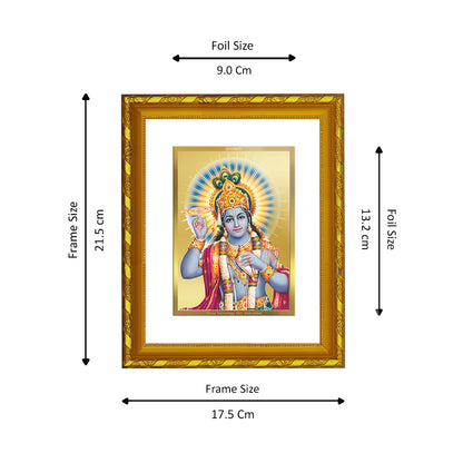 DIVINITI 24K Gold Plated Lord Vishnu Wooden Exquisite Photo Frame Idol for Home Decor, Puja Room, Table Top, Wall Hanging, Workshop, Luxurious Gift | DG103 Size 2 (22.6x18.4 CM)