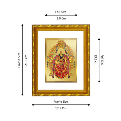 DIVINITI 24K Gold Plated Padmavathi Wooden Photo Frame Idol for Home Wall Decor, Workshop, Table Top, Premium Gift | DG103 Size 2 (22.6x18.4 CM)