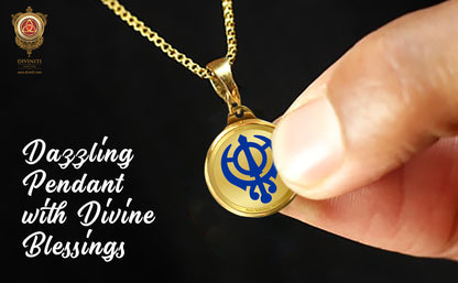 Diviniti 24K Double sided Gold Plated Pendant KHANDA SAHIB & EK OMKAR|28 MM Flip Coin (1 PCS)