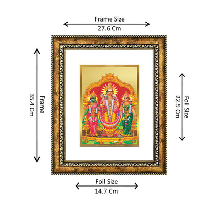 DIVINITI 24K Gold Plated Murugan Valli Wall Photo Frame for Home Decor, Wall Hanging, Table Top, Puja Room & Gift DG113S3 (27.6X35.4 CM)