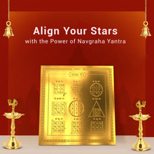 Load image into Gallery viewer, Diviniti 24K Gold Plated Navgraha Energized Yantra For Daily Worship &amp; Meditation (15.5x15.5 CM)
