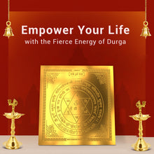 Load image into Gallery viewer, Diviniti 24K Gold Plated Goddess Durga Energized Yantra Perfect For Home, Office &amp; Gift (15.5x15.5 CM)
