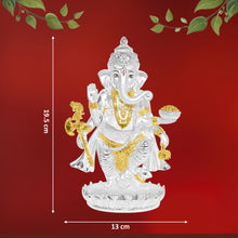 Load image into Gallery viewer, Diviniti 999 Silver Plated Ganesh Ji Idol Statue Exquisite Spiritual Blessing for Home, Office &amp; Pooja Room Gift (19.5x13 CM)
