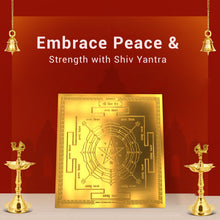 Load image into Gallery viewer, Diviniti 24K Gold Plated Shiv Yantra Prosperity Powerful Success &amp; Meditation (15.5x15.5 CM)
