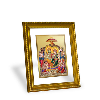 DIVINITI 24K Gold Plated Ram Darbar Wall Photo Frame for Home Decor, Wall Hanging, Table Top, Puja Room & Gift DG056S3 (27.6X35.4 CM)