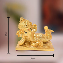 Load image into Gallery viewer, Diviniti 24K Gold Polished Ganesha Idol | Exquisite Divine Statue for Home Decor, Office Table Top, Pooja Room &amp; Gift (12X14CM)
