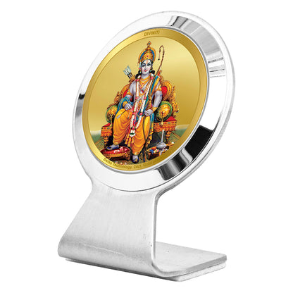 Diviniti 24K Gold Plated Lord Ram Frame for Car Dashboard, Home Decor, Worship, Tabletop & Festival Gift MCF1CR (6.2x4.5 CM)