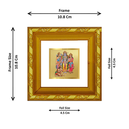 DIVINITI 24K Gold Plated Lord Ram Darbar Wooden Traditional Wall Photo Frame Idol for Home & Office Decor, Puja Room, Premium Gifts | DG103S1A (10x10 CM)