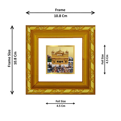 DIVINITI 24K Gold Plated Foil Golden Temple Wooden Stylish Photo Frame Idol for Table Top, Wall Hanging, Home Decor, Premium Gifts | DG103S1A (10x10 CM)