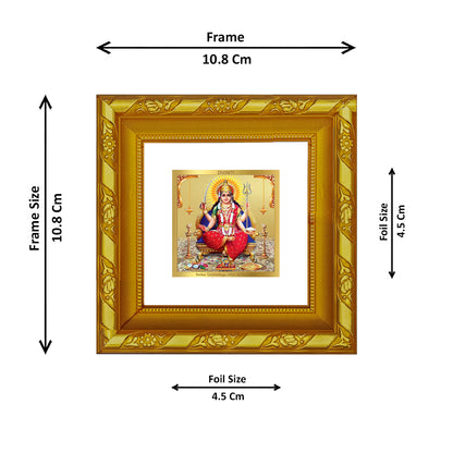 DIVINITI 24K Gold Plated Santoshi Mata Wooden Photo Frame Idol for Puja Room, Wall Hanging, Table Top, Home Decor, Workshop, Gifts | DG103S1A (10x10 CM)