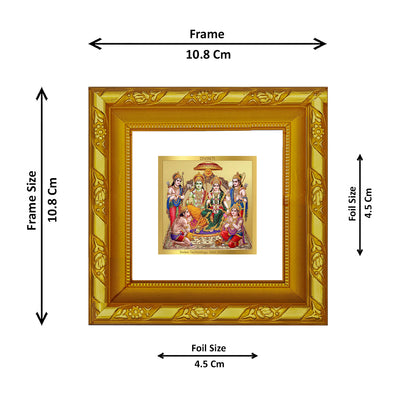 DIVINITI 24K Gold Plated Lord Ram Darbar Wooden Photo Frame Idol for Home & Office Wall Decor, Puja Room, Luxury Gifts | DG103S1A (10x10 CM)