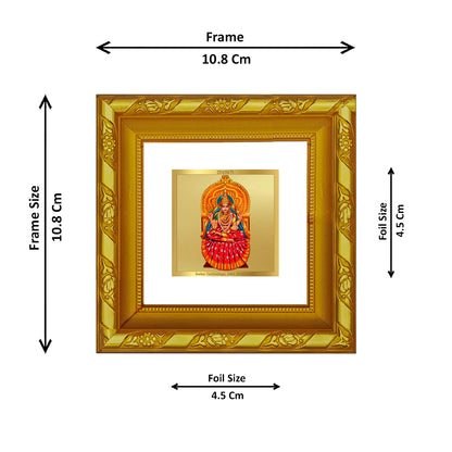 DIVINITI 24K Gold Plated Foil Maa Sarada Wooden Wall Photo Frame Idol for Home Decor, Puja Room, Table Top, Workshop, Gifts | DG103S1A (10x10 CM)