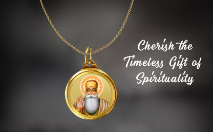 Diviniti 24K Gold Plated Guru Nanak & Golden Temple 18MM Double Sided Pendant For Men, Women & Kids