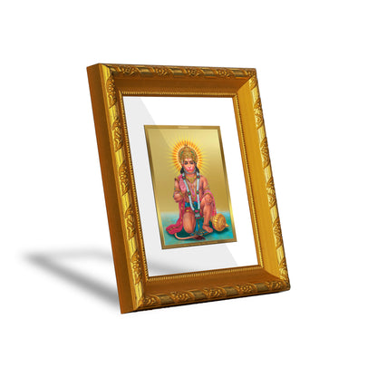 DIVINITI 24K Gold Plated Foil God Hanuman Photo Frame for Home Decor Showpiece, Puja, Festival DG 103 Size 1 (15.3x14.9 CM)