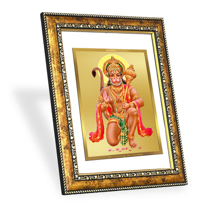 DIVINITI 24K Gold Plated Hanuman Wall Photo Frame for Home Decor, Wall Hanging, Table Top, Puja Room & Gift DG113S3 (27.6X35.4 CM)