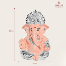 Load image into Gallery viewer, Diviniti 999 Silver Plated Resin Lord Ganesha Idol for Car Dashboard Tabletop for Home Decor Mandir Puja Gift Nude (8.4x4.2cm)
