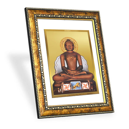 DIVINITI 24K Gold Plated Mahavira Wall Photo Frame for Home Decor, Wall Hanging, Table Top, Puja Room & Gift DG113S3 (27.6X35.4 CM)