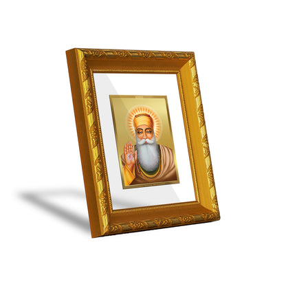 DIVINITI 24K Gold Plated Foil Gurunanak Photo Frame for Living Room Decor, TableTop, Prayer DG 103 Size 1 (15.3x14.9 CM)