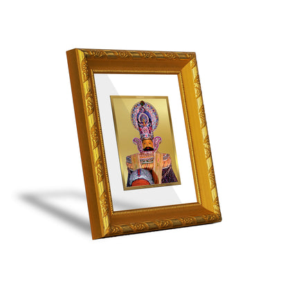 DIVINITI 24K Gold Plated Foil Khatu Shyam Photo Frame for Home Wall Decor, TableTop, Puja DG 103 Size 1 (15.3x14.9 CM)