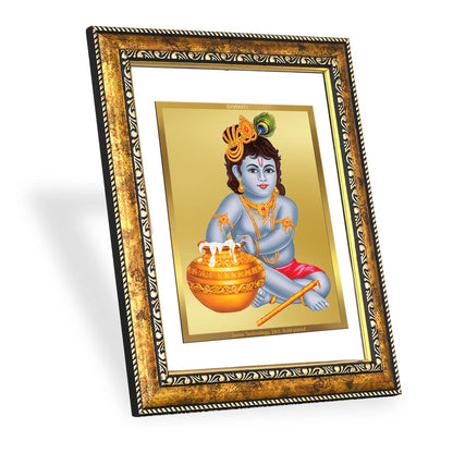 DIVINITI 24K Gold Plated Bal Gopal Wall Photo Frame for Home Decor, Wall Hanging, Table Top, Puja Room & Gift DG113S3 (27.6X35.4 CM)