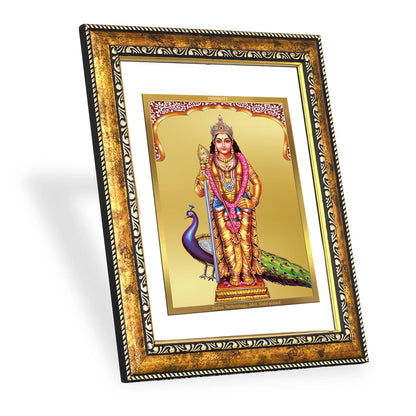 DIVINITI 24K Gold Plated Murugan Wall Photo Frame for Home Decor, Wall Hanging, Table Top, Puja Room & Gift DG113S3 (27.6X35.4 CM)