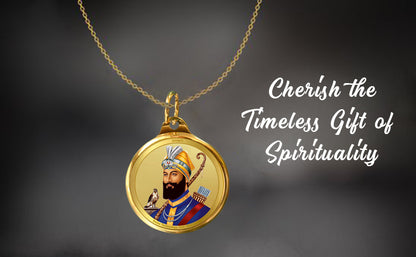 Diviniti 24K Double sided Gold Plated Pendant Guru Gobind Singh & Golden Temple|22 MM Flip Coin (1 PCS)