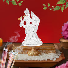 Load image into Gallery viewer, DIVINITI 999 Silver Plated Goddess Radha Krishna Idols Statue Symbol of Eternal Love, Devotion for Home, Office, Puja Room Gift (11.5x8 CM)
