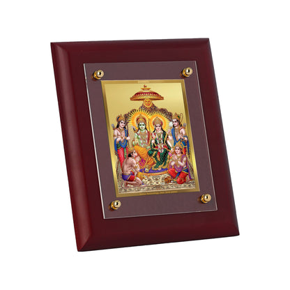 DIVINITI 24K Gold Plated Ram Darbar Photo Frame For Temple, Puja Room, Home Decor, Wall Hanging, Gifting MDF S2.5 (25.1X20.1 CM)