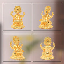 Load image into Gallery viewer, DIVINITI 24K Gold Plated Lord Ganesha Idol | Exquisite Divine Statue for Home Decor, Office Table Top, Pooja Room &amp; Gift (15X12CM)
