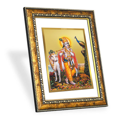 DIVINITI 24K Gold Plated Lord Krishna Wall Photo Frame for Home Decor, Wall Hanging, Table Top, Puja Room & Gift DG113S3 (27.6X35.4 CM)