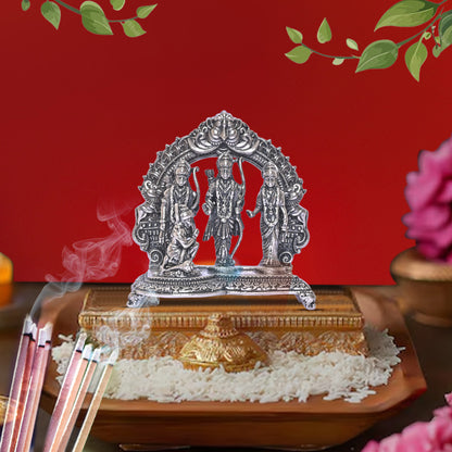 Diviniti 925 Pure Silver Ram Darbar Idol Statue Stunning Tribute to Divine Grace Spiritual Devotion for Home Office Décor, Tabletop, Puja Room Gift (7.5x14.3 CM, 143g)