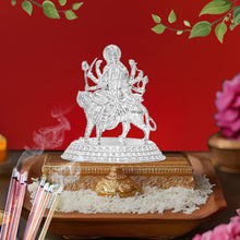 Load image into Gallery viewer, DIVINITI 925 Pure Silver Durga Mata Ji Idol Statue Embodying Power and Devotion for Home Office Décor, Tabletop, Puja Room Gift (4.5x3.4 CM, 34g)
