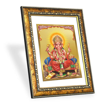 DIVINITI 24K Gold Plated Ganesha Wall Photo Frame for Home Decor, Wall Hanging, Table Top, Puja Room & Gift DG113S3 (27.6X35.4 CM)