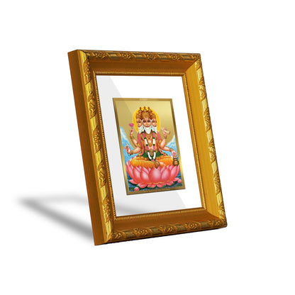 DIVINITI 24K Gold Plated Foil Brahma Ji Photo Frame for Home Wall Decor, Festival Gift DG 103 Size 1 (15.3x14.9 CM)