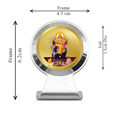 Diviniti 24K Gold Plated Vishwakarma Frame for Car Dashboard, Home Decor, Worship, Tabletop & Festival Gift MCF1CR (6.2x4.5 CM)