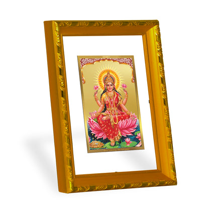 DIVINITI 24K Gold Plated Goddess Lakshmi Wooden Luxurious Photo Frame Idol for Home Decor, Table Top, Wall Hanging, Workshop, Premium Gift | DG103 Size 2 (22.6x18.4 CM)