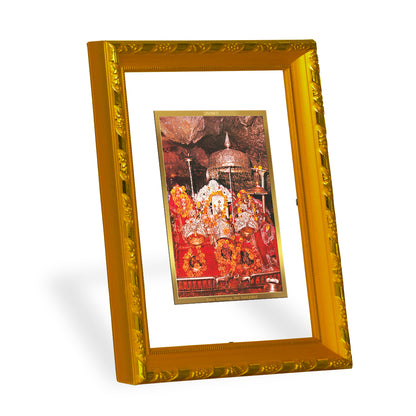 DIVINITI 24K Gold Plated Foil Mata Ka Darbar Wooden Photo Frame Idol for Home Wall Decor, Workshop, Table Top, Gift | DG103 Size 2 (22.6x18.4 CM)