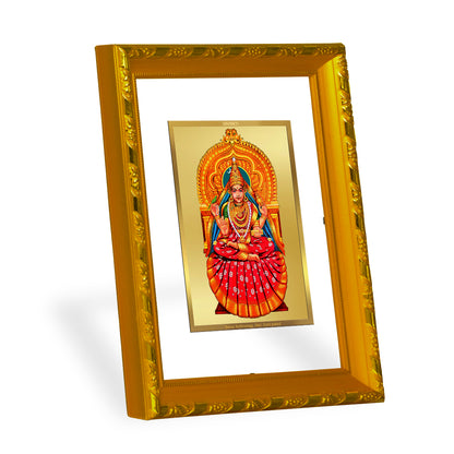 DIVINITI 24K Gold Plated Sharda Mata Wooden Traditional Photo Frame Idol for Home Wall Decor, Workshop, Table Top, Premium Gift | DG103 Size 2 (22.6x18.4 CM)