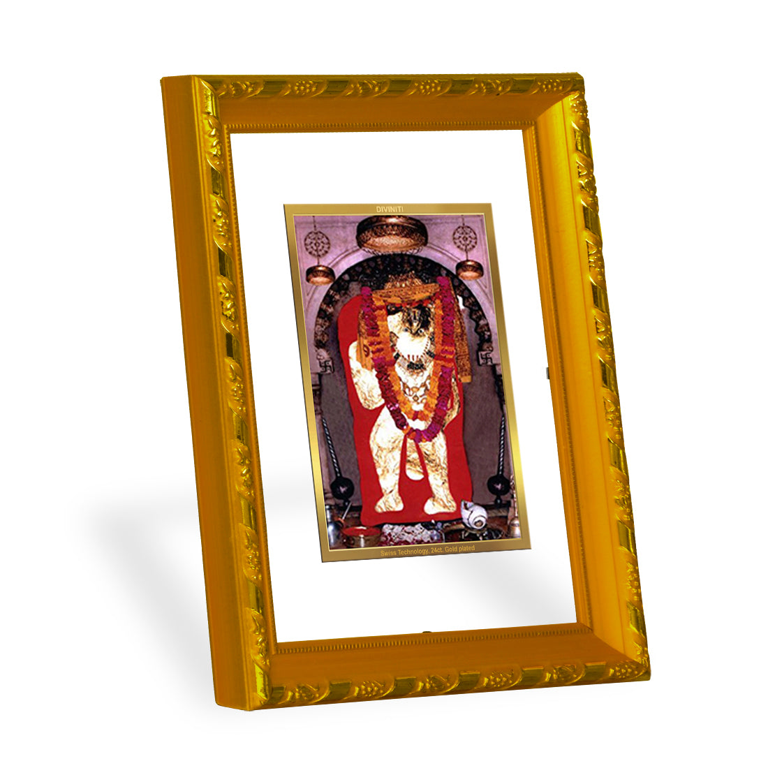 DIVINITI 24K Gold Plated Foil Mahendipur Balaji Photo Frame Idol for Home & Office Decor, Wall Hanging, Workshop, Table Top, Gift|DG103 Size 2 (22.6x18.4 CM)