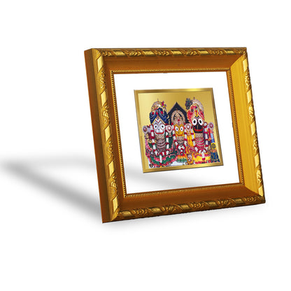 DIVINITI 24K Gold Plated Foil Jagannath Ji Religious Photo Frame for Home Wall Decor, Puja DG 103 Size 1 (15.3x14.9 CM)