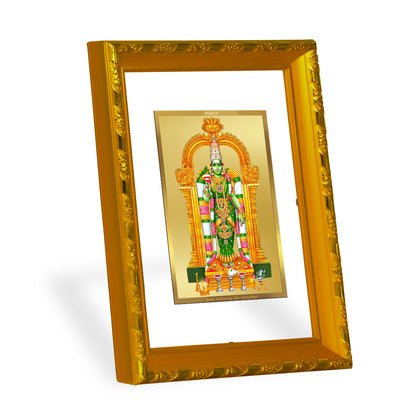 DIVINITI 24K Gold Plated Meenakshi Wooden Photo Frame Idol for Home Decor, Table Top, Wall Hanging, Workshop, Premium Gift | DG103 Size 2 (22.6x18.4 CM)