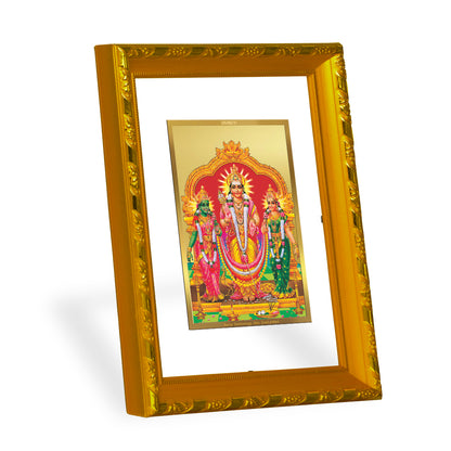 DIVINITI 24K Gold Plated Murugan Valli Traditional Photo Frame Idol for Home Wall Decor, Workshop, Table Top, Premium Gift|DG103 Size 2 (22.6x18.4 CM)