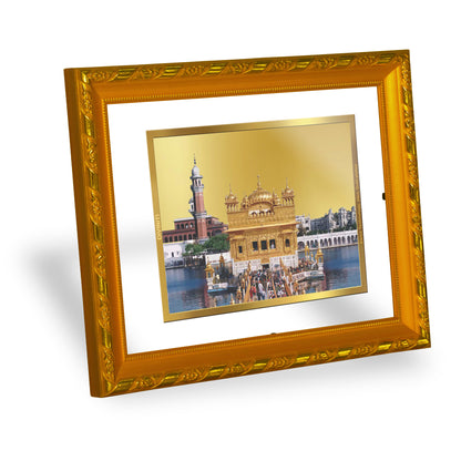 DIVINITI 24K Gold Plated Golden Temple Wooden Traditional Photo Frame Idol for Home Decor, Table Top, Wall Hanging, Workshop, Premium Gift | DG103 Size 2 (22.6x18.4 CM)