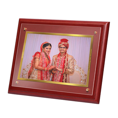 DIVINITI 24K Gold Plated Foil Customized Photo Frame for Home Decor, Puja Room, Wall Hanging, Tabletop, Workshop, Gift MDFS3 (30.2x22.7)