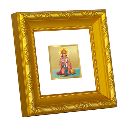 DIVINITI 24K Gold Plated Foil Lord Hanuman Wall Photo Frame for Table Top, Home Decor, Puja Room, Workshop, Gifts|DG103S1A (10x10 CM)